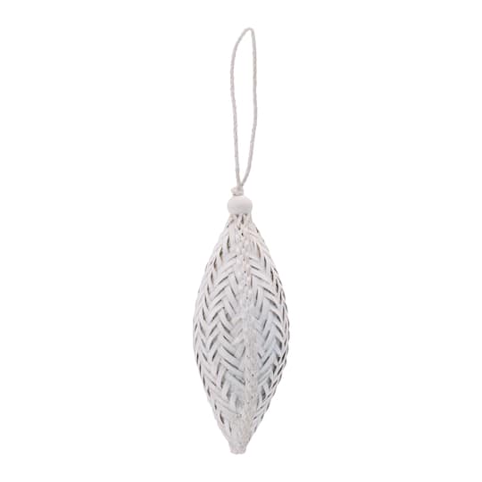 Melrose White Rustic Cane Ornaments Set